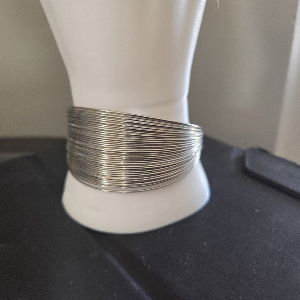 Silver Tone Wire Cuff Bracelet
